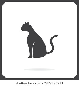 Cat, vector icon. A flat image of a cat.