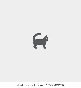 Señal de ilustración de icono del vector del gato