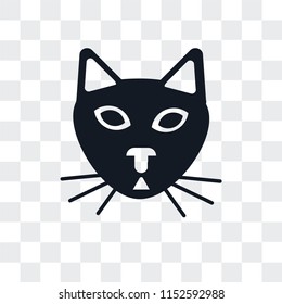 Cat vector icon isolated on transparent background, Cat logo concept