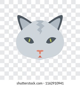 Cat vector icon isolated on transparent background, Cat logo concept