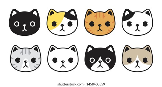 cat vector icon kitten breed calico logo symbol cartoon character doodle illustration design