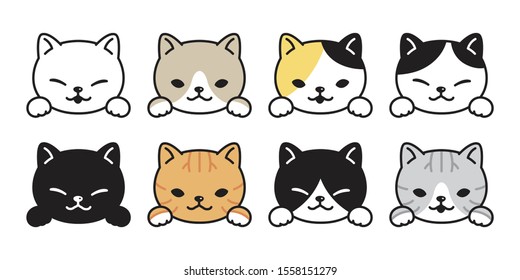 cat vector icon kitten breed calico logo symbol cartoon character illustration doodle design
