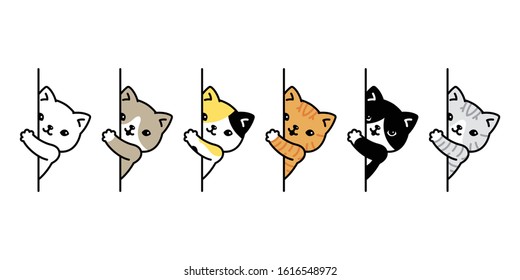 cat vector icon kitten breed calico logo symbol character cartoon doodle illustration design