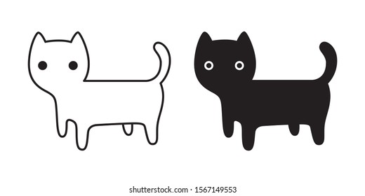 cat vector icon kitten calico logo symbol cartoon character illustration doodle design
