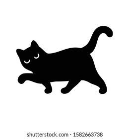 cat vector icon kitten calico logo symbol character cartoon illustration walking doodle design