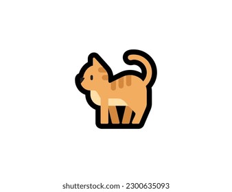 Cat vector icon on a white background. Wild cat emoji illustration. Isolated cat vector emoticon