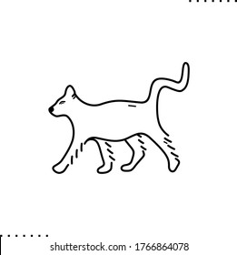 A cat vector icon in outlines