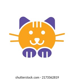Icono vector de gato. Señal de animales mascotas. Símbolo gráfico para el diseño de aplicaciones y sitios web para mascotas y veterinarios, logotipo, aplicación, interfaz de usuario