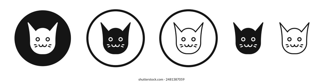 Cat vector icon set in black and white color.