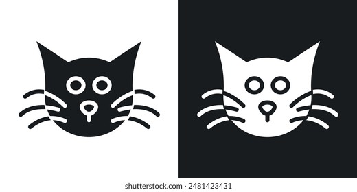Cat vector icon set in black color.