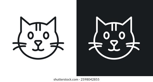 Cat vector icon set in black and white color.