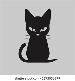 Cat vector icon. Cat silhouette symbol. Linear style sign for mobile concept and web design. Cat animal symbol logo illustration. vector graphics - Vector.
