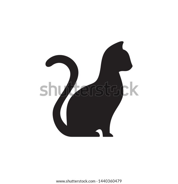 猫のベクター画像アイコンシンボルロゴデザインイラスト のベクター画像素材 ロイヤリティフリー