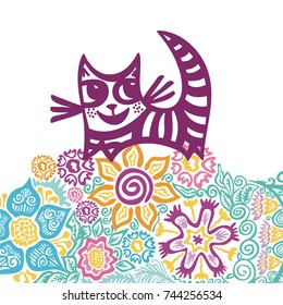 Cat. Vector illustration.