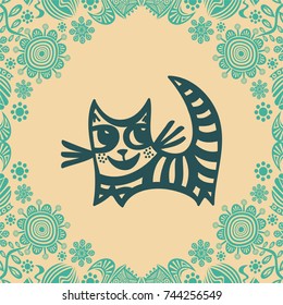 Cat. Vector illustration.