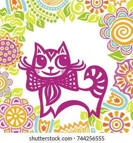 Cat. Vector illustration.