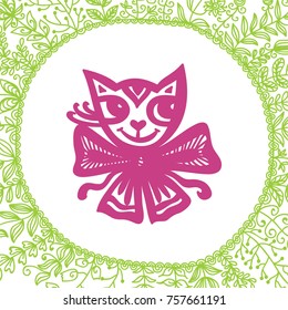 Cat. Vector illustration.