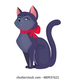cat vector illustration. animal in cartoon style.