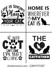 cat vector, illustration bundle design