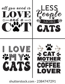 cat vector, illustration bundle design