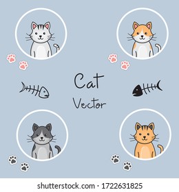 Cat Vector Illustration. Cute Cat