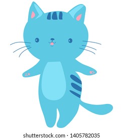 Cat vector illustration. Cute kitten 