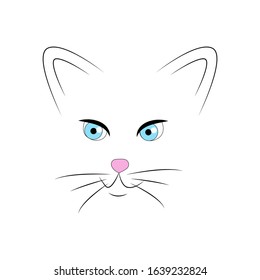 Cat vector illustration. Vector illustration of a cute white cat. cat for your design