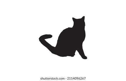 diseño de ilustraciones vectoriales de gato en blanco y negro