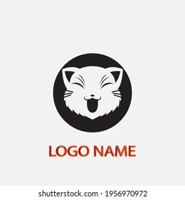 plantilla de logotipo de icono de ilustración de vector de gato