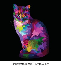 Cat vector illustration, cat vector drawing
