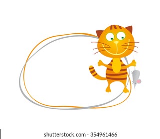 Cat. Vector illustration. Frame.