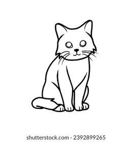 Cat vector illustration great for children's coloring books, design decorations and other designs. cute baby bees, suitable for children's books. Good for educating children about animals and nature.