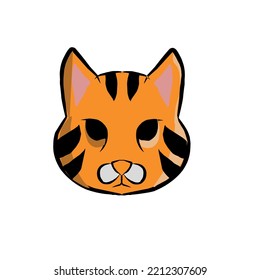 Cat vector illustration head orange colour