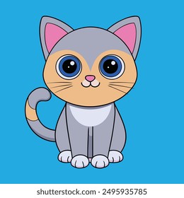 Cat vector illustration and line art design. Perfect for digital projects, printables, and creative designs. High-quality, print-ready file ideal for use in graphic design, clipart collections.