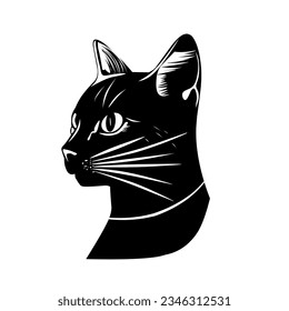 cat vector illustration logo in black on a white background