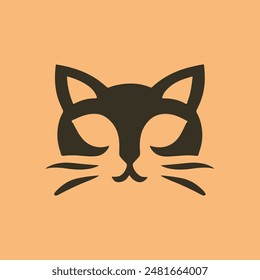 Icono del logotipo del gato de la Ilustración vectorial del gato