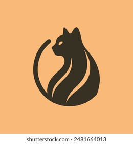 Cat vector illustration cat logo icon cute kitty