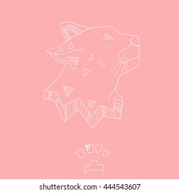 Cat vector illustration on pink background