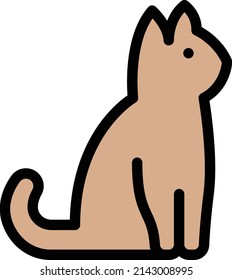 cat Vector illustration on a transparent background.Premium quality symmbols.Stroke vector icon for concept and graphic design. 