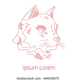 Cat vector illustration on white background