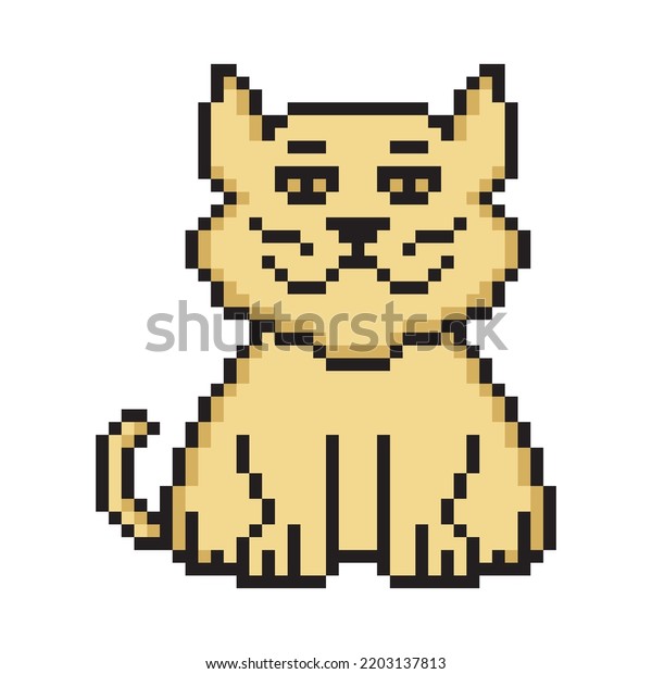 Cat Vector Illustration Pixel Art Stock Vector (Royalty Free ...