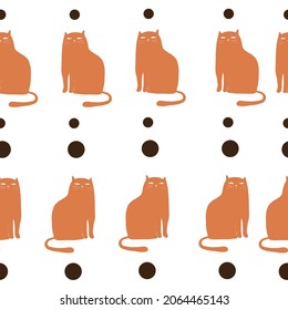 Cat vector illustration seamless pattern 
