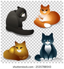 Cat vector illustration. set of cat image