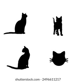  cat vector illustration silhoutte , art style