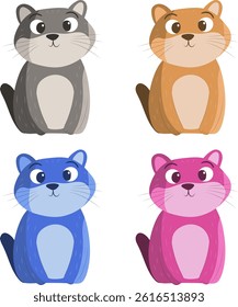 Cat vector illustration. Simple hand drawn cartoon illistration. Printing, art print, greeting card, pattern, design, etc. Illustration for kids