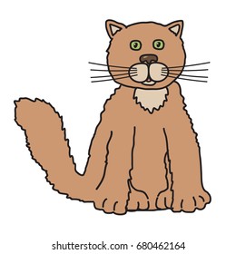 Cat vector illustration. Sketch of pet.