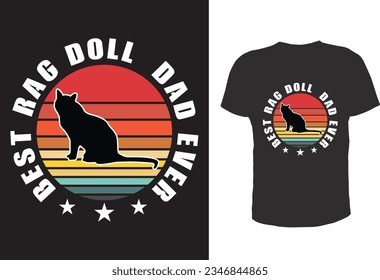 Cat vector, illustration, typography design