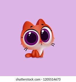 Cat vector image on pink background