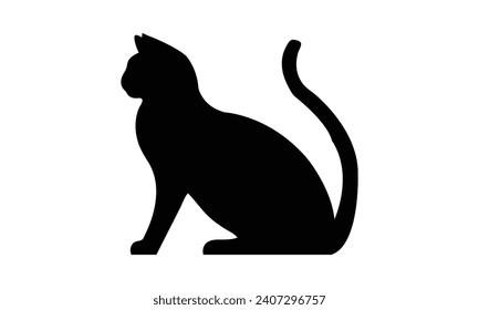 
Cat Vector isolated silhouette - on white background,Instant Digital Download.