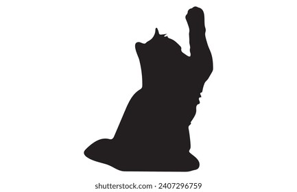 
Silueta aislada de Cat Vector - sobre fondo blanco,Descarga digital instantánea.